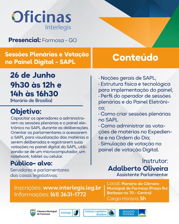 Oficina Interlegis em 26/06