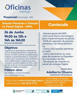 Oficina Interlegis em 26/06