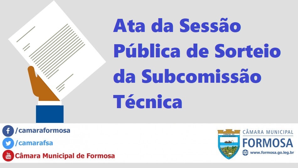 Ata da Sessão Pública de Sorteio da Subcomissão Técnica