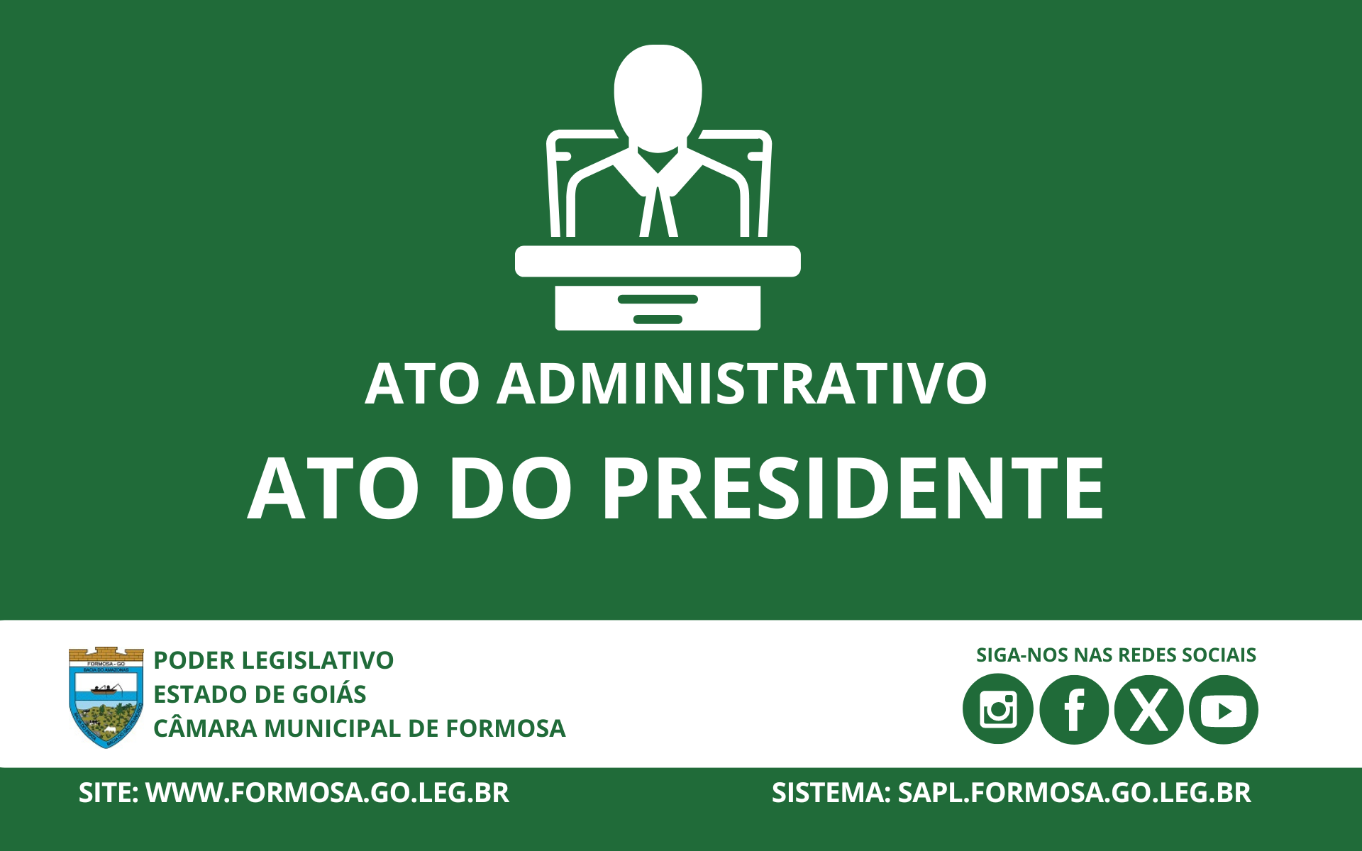 Ato do Presidente nº 19, de 1º de maio de 2026
