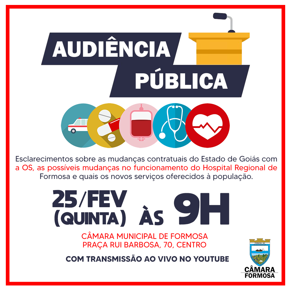 Cancelada a Audiência Pública nº 1/21 