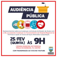 Cancelada a Audiência Pública nº 1/21 
