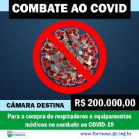 Câmara destina 200 mil reais no combate à Covid-19