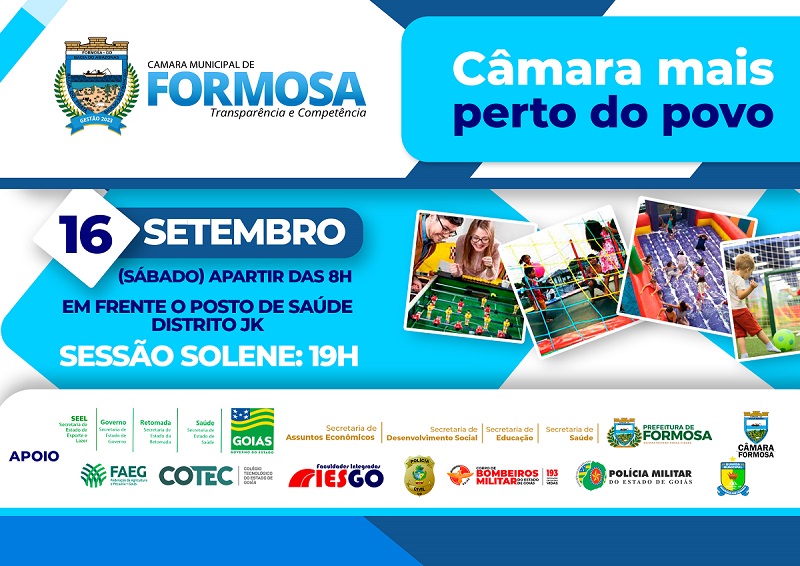 Câmara Mais Perto do Povo será realizada no distrito JK