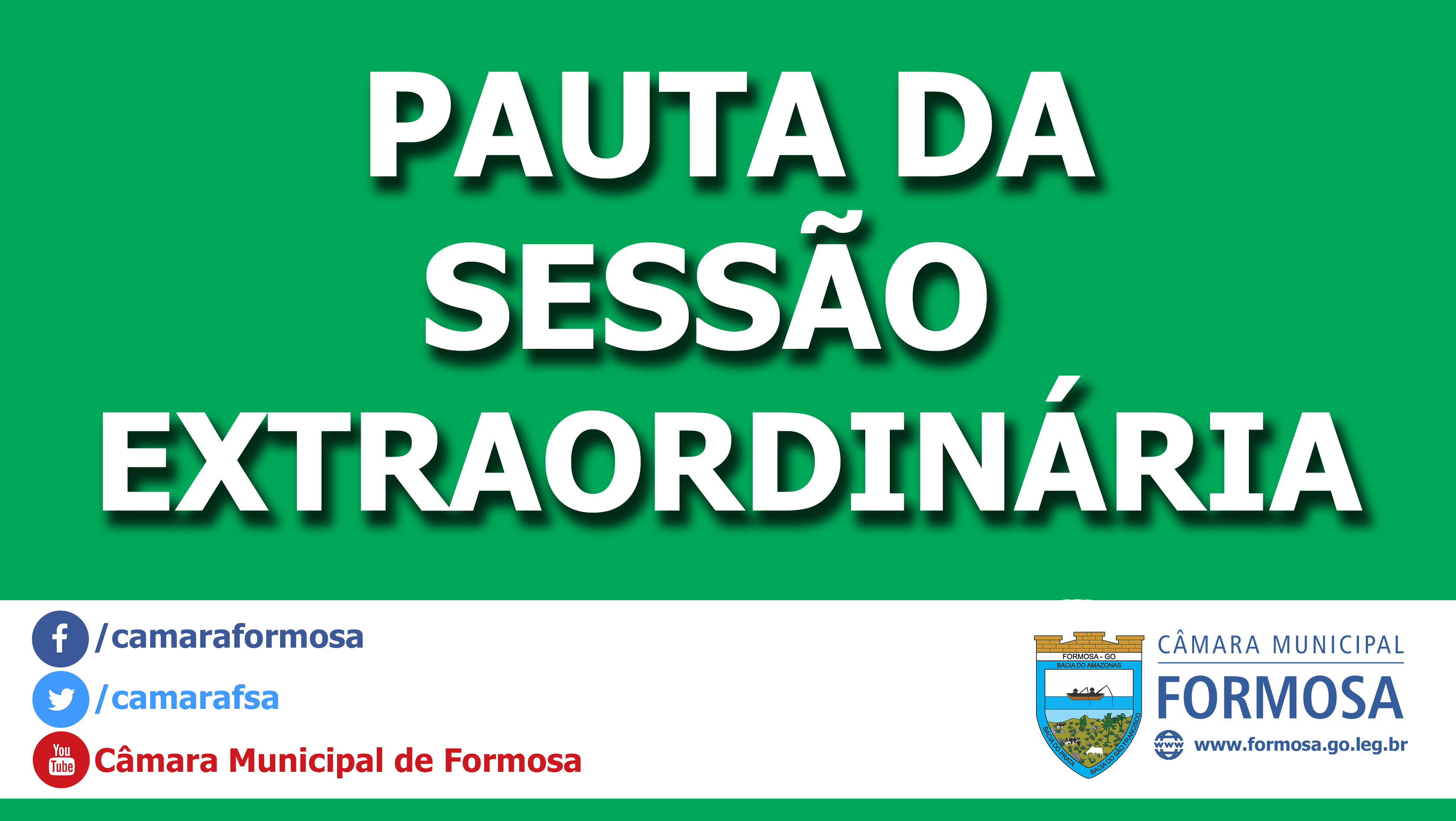 Pauta das Sessões Extraordinárias do dia 27/12/19