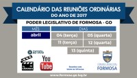 Sessões Ordinárias do mês de abril